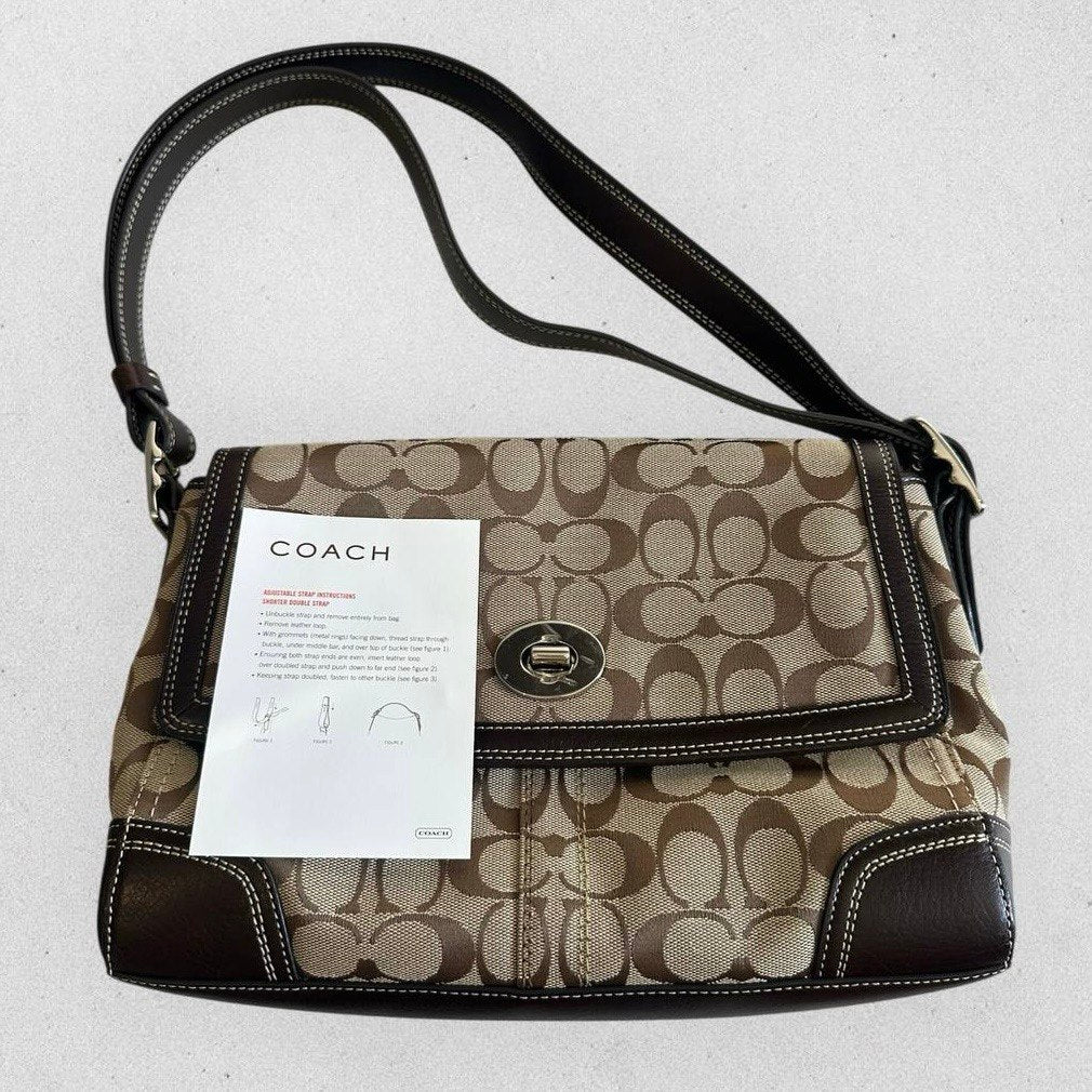 Authentic Vintage Coach Signature Flap Shoulder Bag
