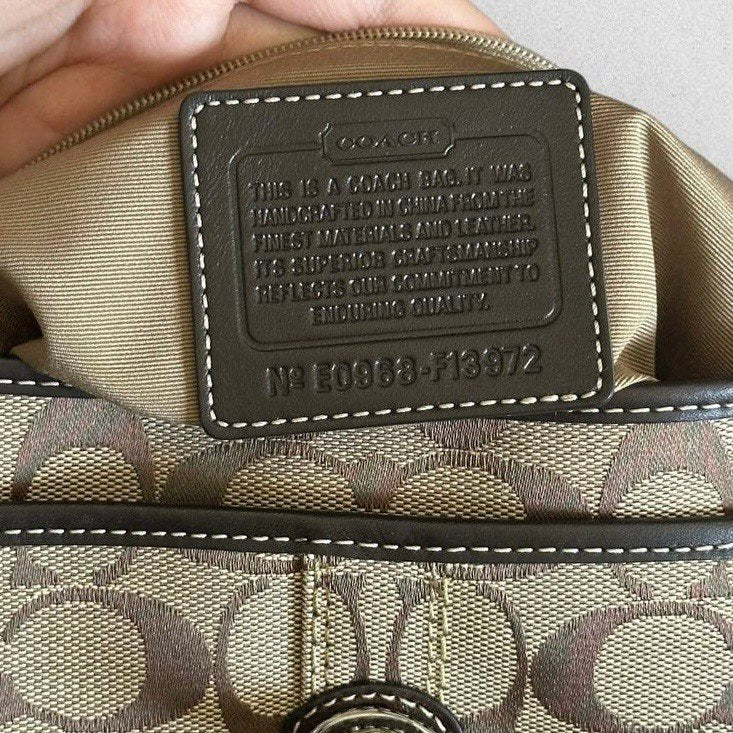 Authentic Vintage Coach Signature Flap Shoulder Bag