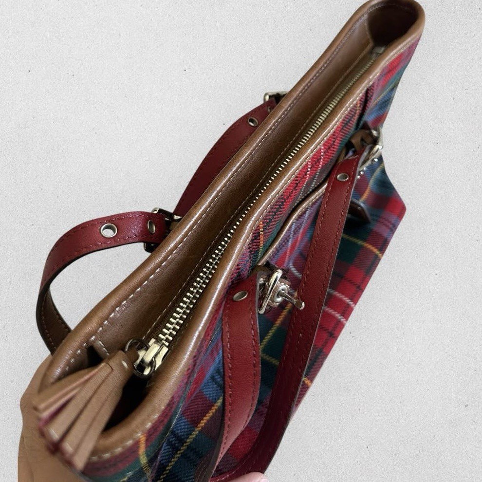Authentic Vintage Coach Wool Plaid Small Shoulder Bag
