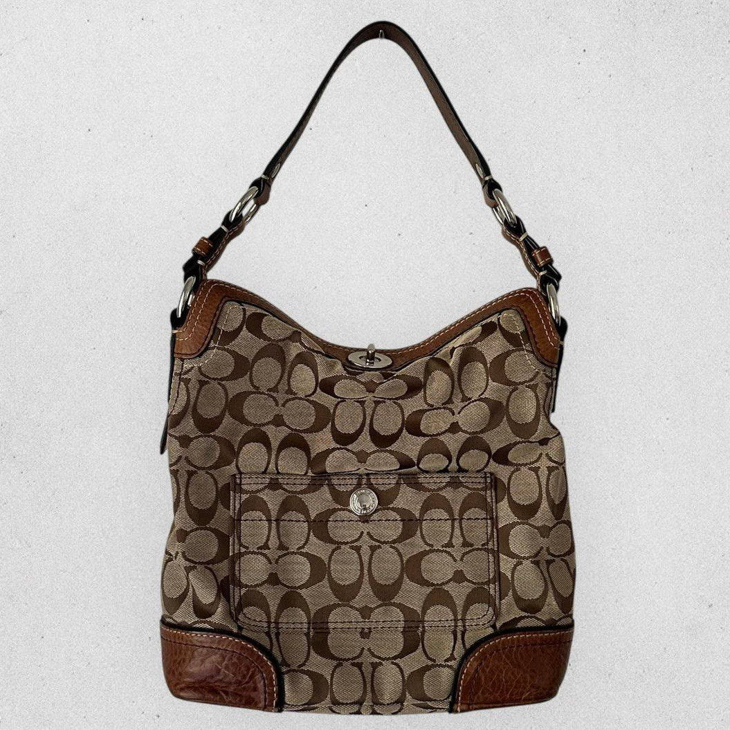 Authentic Vintage Coach Signature Chelsea Turnlock Shoulder Bag