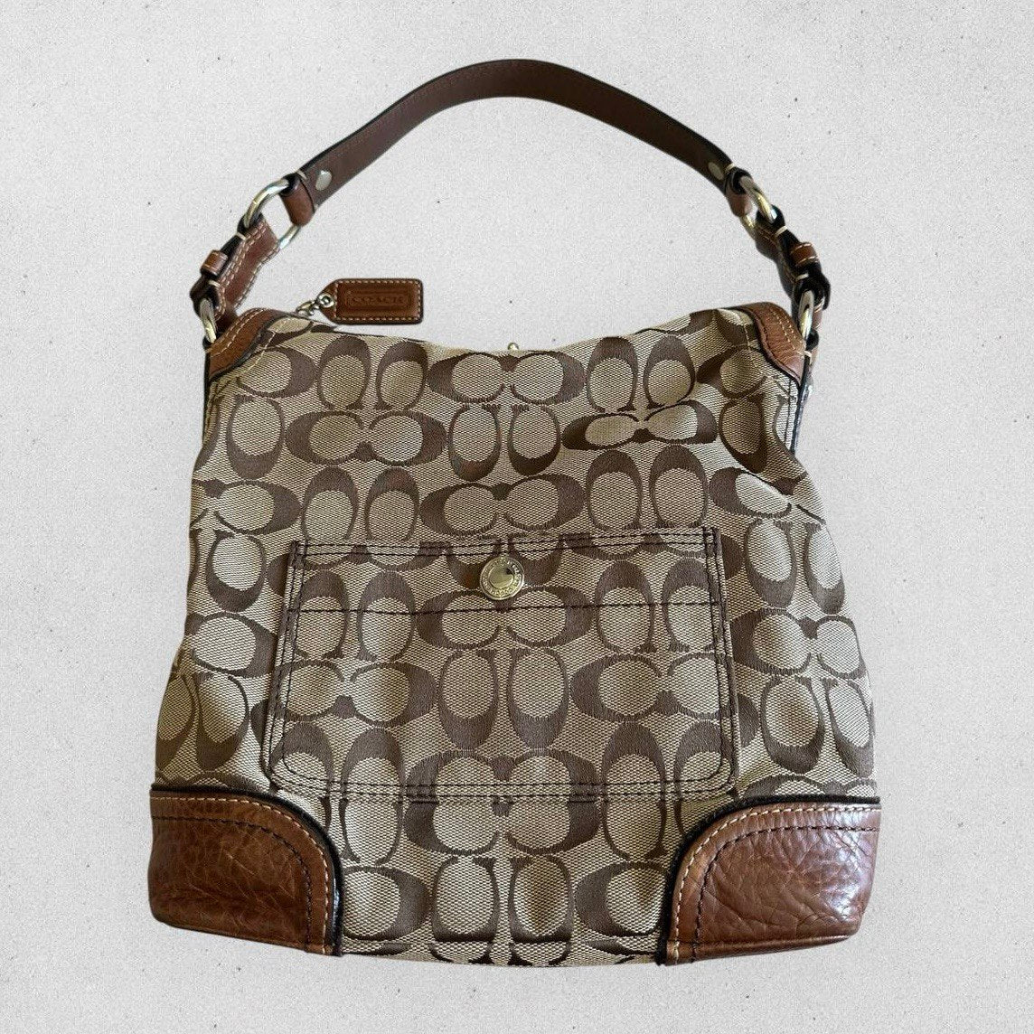 Authentic Vintage Coach Signature Chelsea Turnlock Shoulder Bag