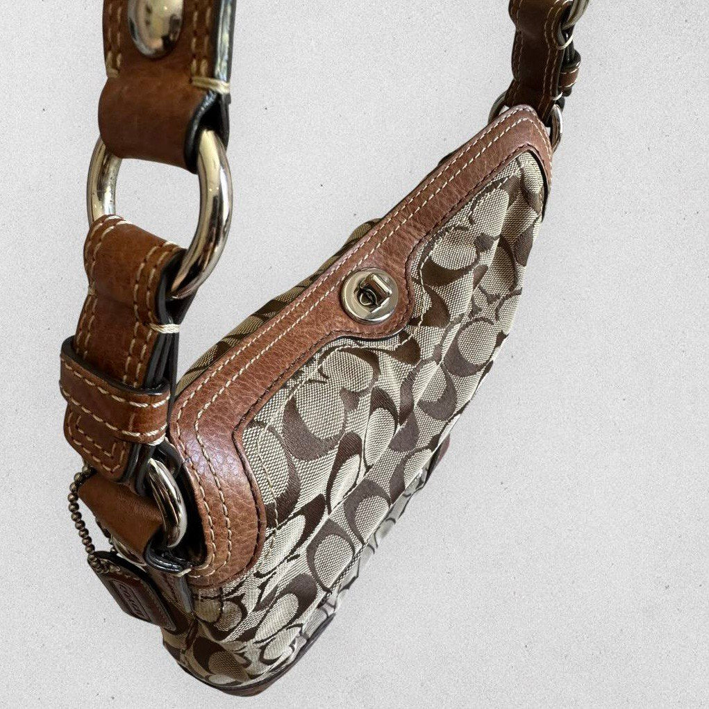 Authentic Vintage Coach Signature Chelsea Turnlock Shoulder Bag