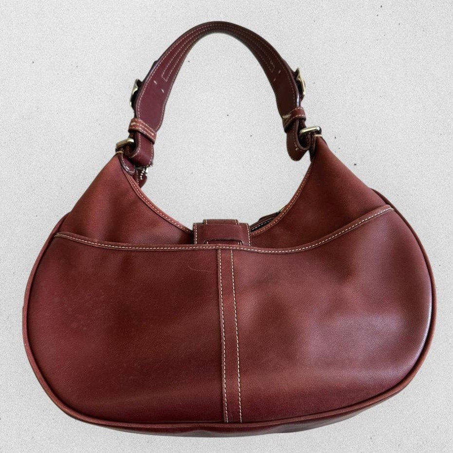 Authentic Vintage Coach Buckle Leather Hobo Bag