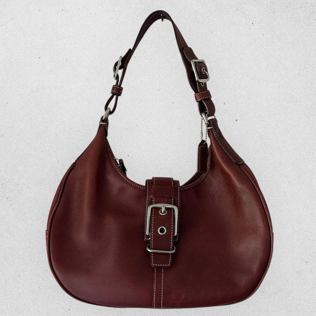 Authentic Vintage Coach Buckle Leather Hobo Bag