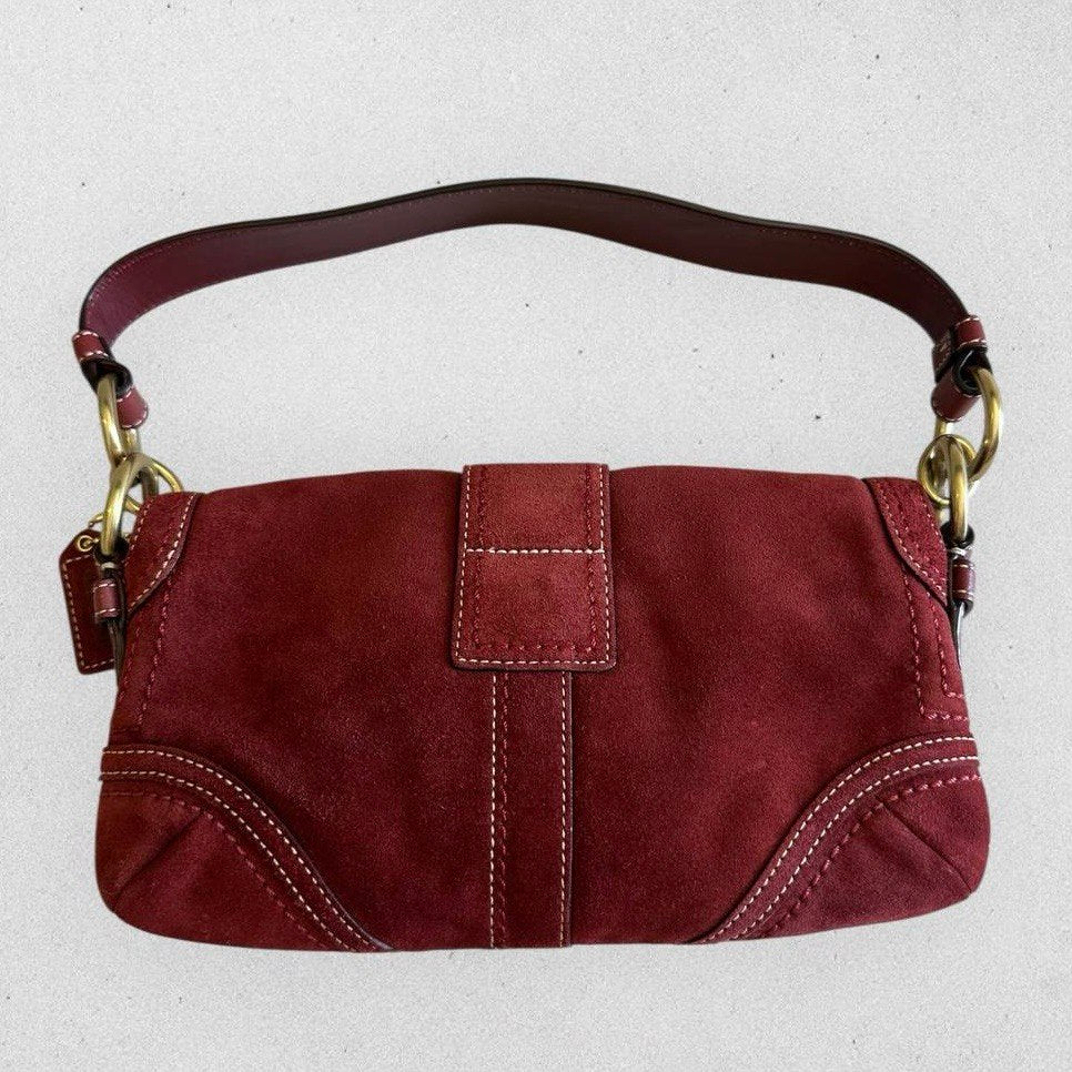 Authentic Vintage Coach Soho Flap Suede Shoulder Bag Rare