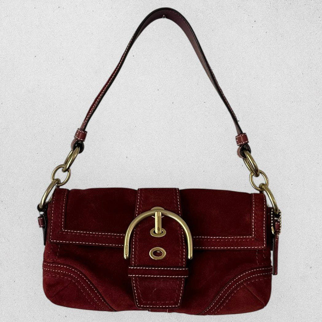 Authentic Vintage Coach Soho Flap Suede Shoulder Bag Rare