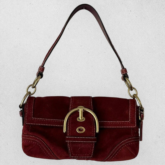Authentic Vintage Coach Soho Flap Suede Shoulder Bag Rare