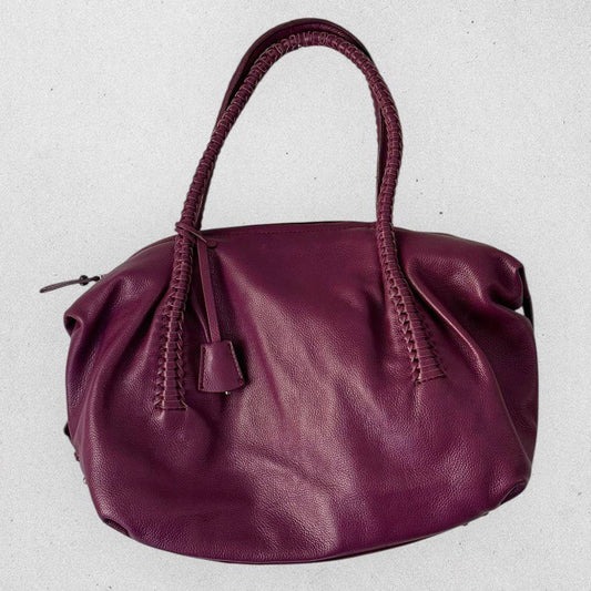 Authentic Vintage Salvatore Ferragamo Gancini Purple Leather Sholder Bag