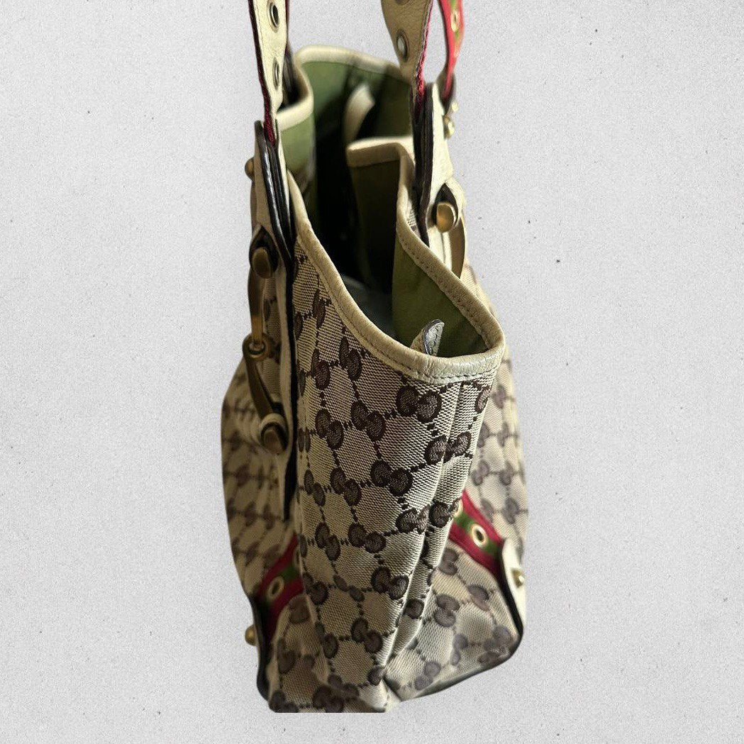 Authentic Vintage Gucci GG Horsebit Pelham Tote Bag