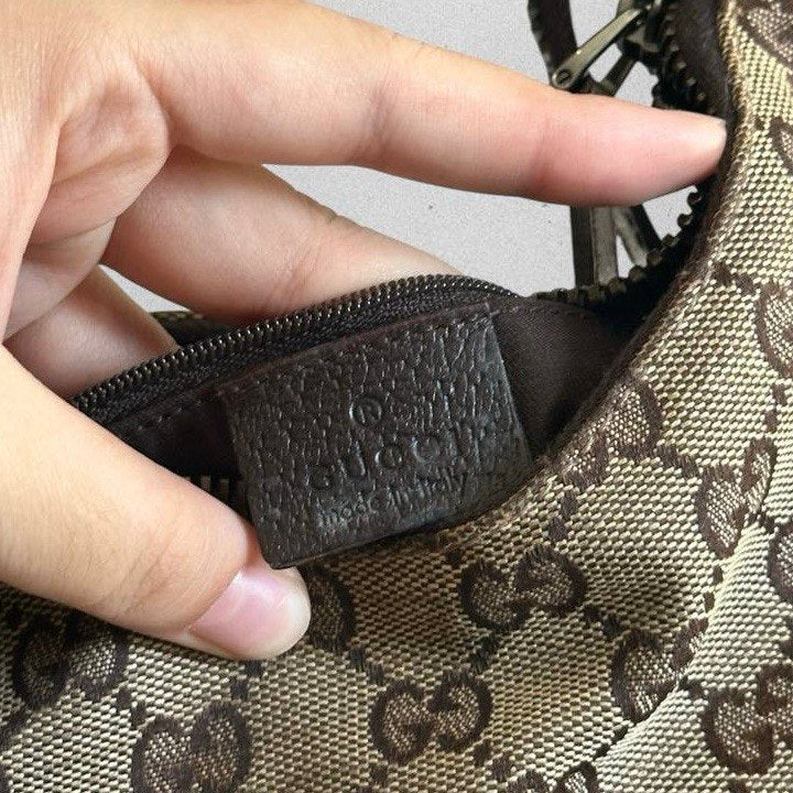 Authentic Vintage Gucci Canvas Hobo Shoulder Bag
