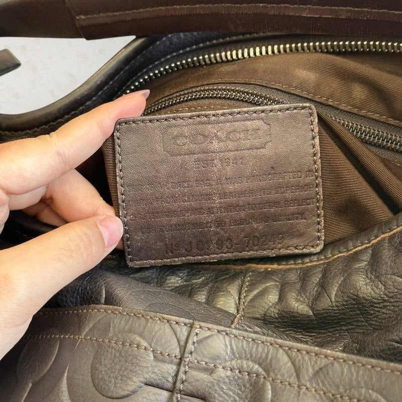 Authentic Vintage Coach Op Art Leather Shoulder Bag