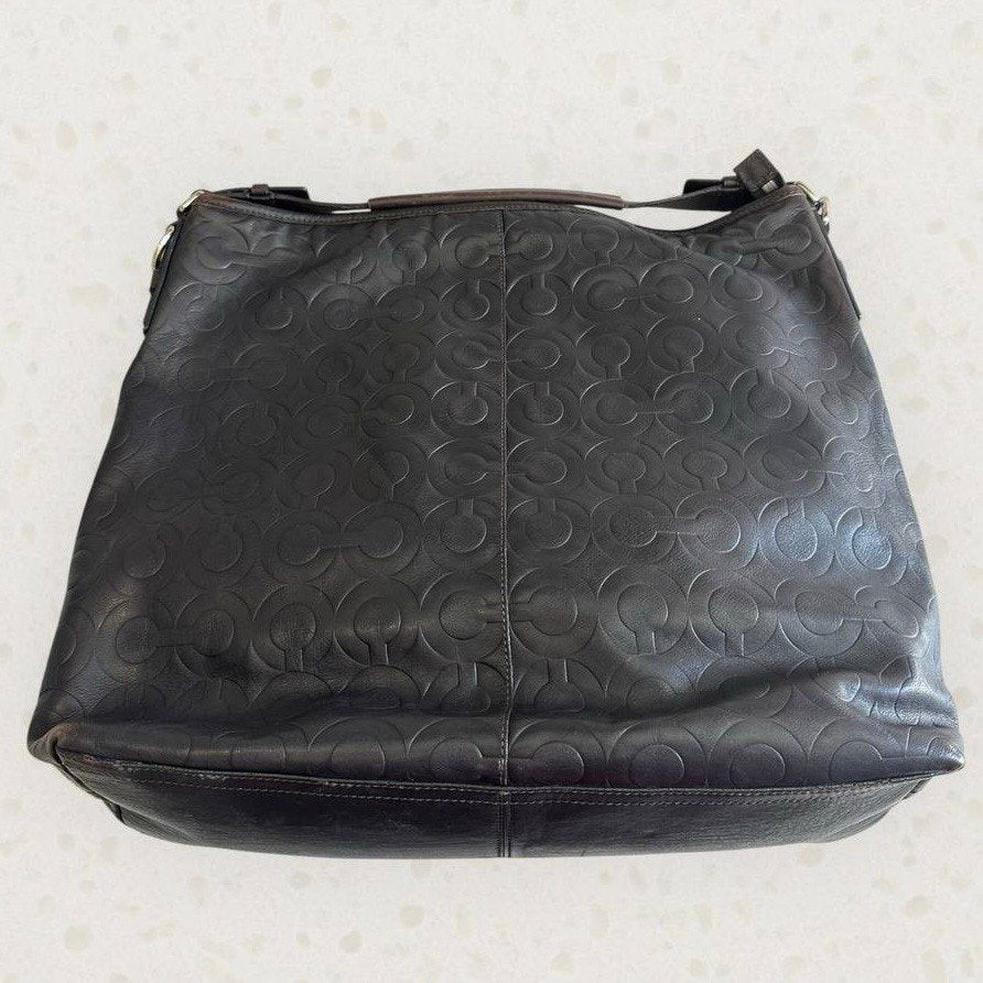 Authentic Vintage Coach Op Art Leather Shoulder Bag