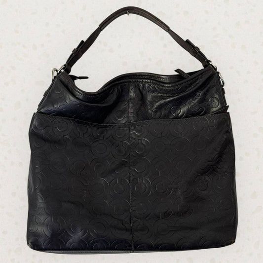 Authentic Vintage Coach Op Art Leather Shoulder Bag