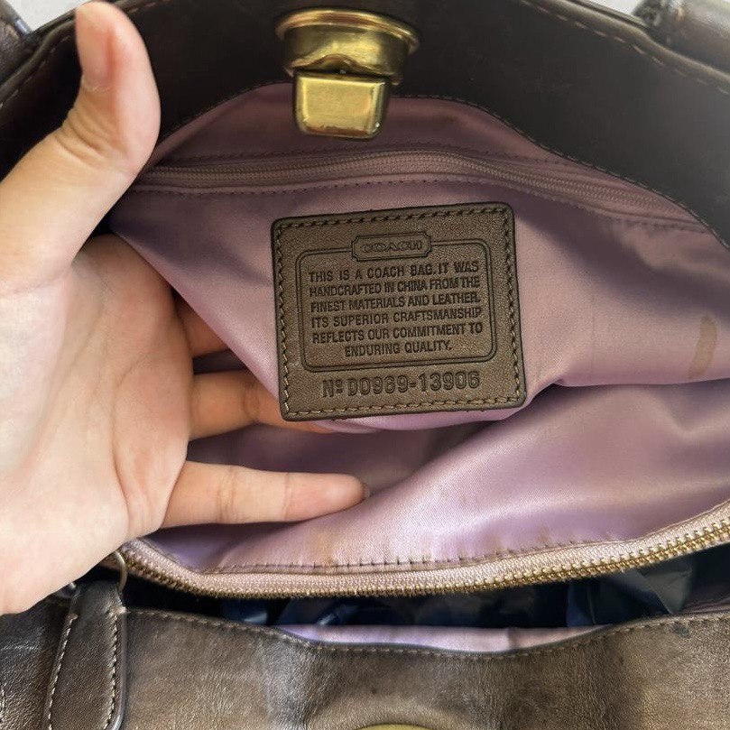 Authentic Vintage Coach Signature Sateen Tote Bag