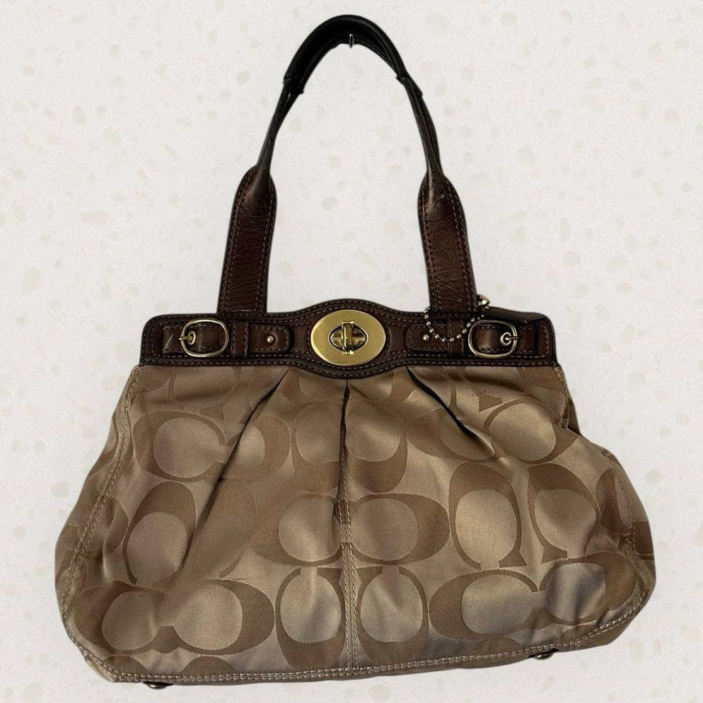 Authentic Vintage Coach Signature Sateen Tote Bag