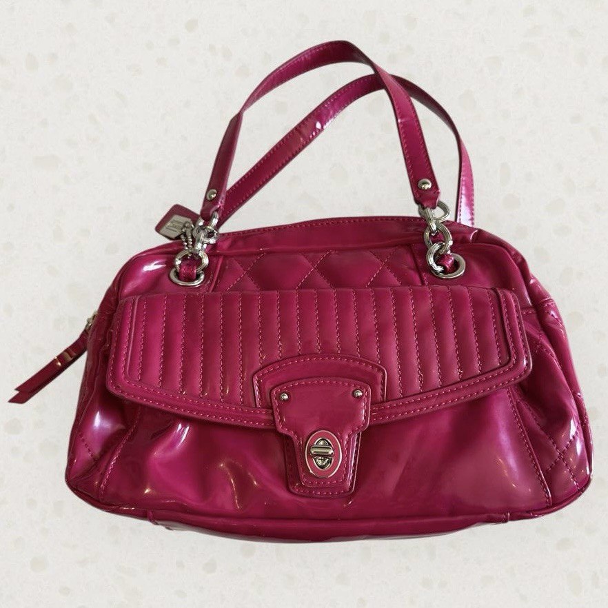 Authentic Vintage Coach Poppy Patent Leather Satchel Bag