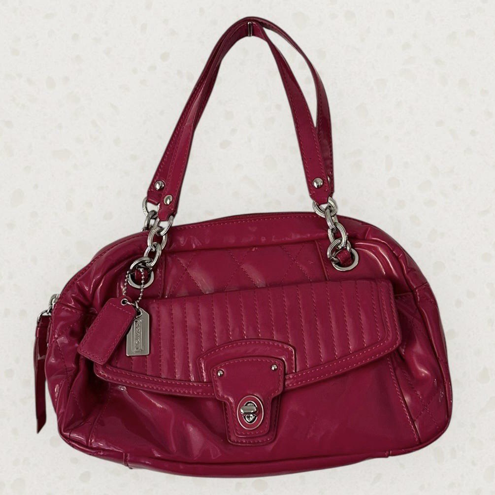 Authentic Vintage Coach Poppy Patent Leather Satchel Bag