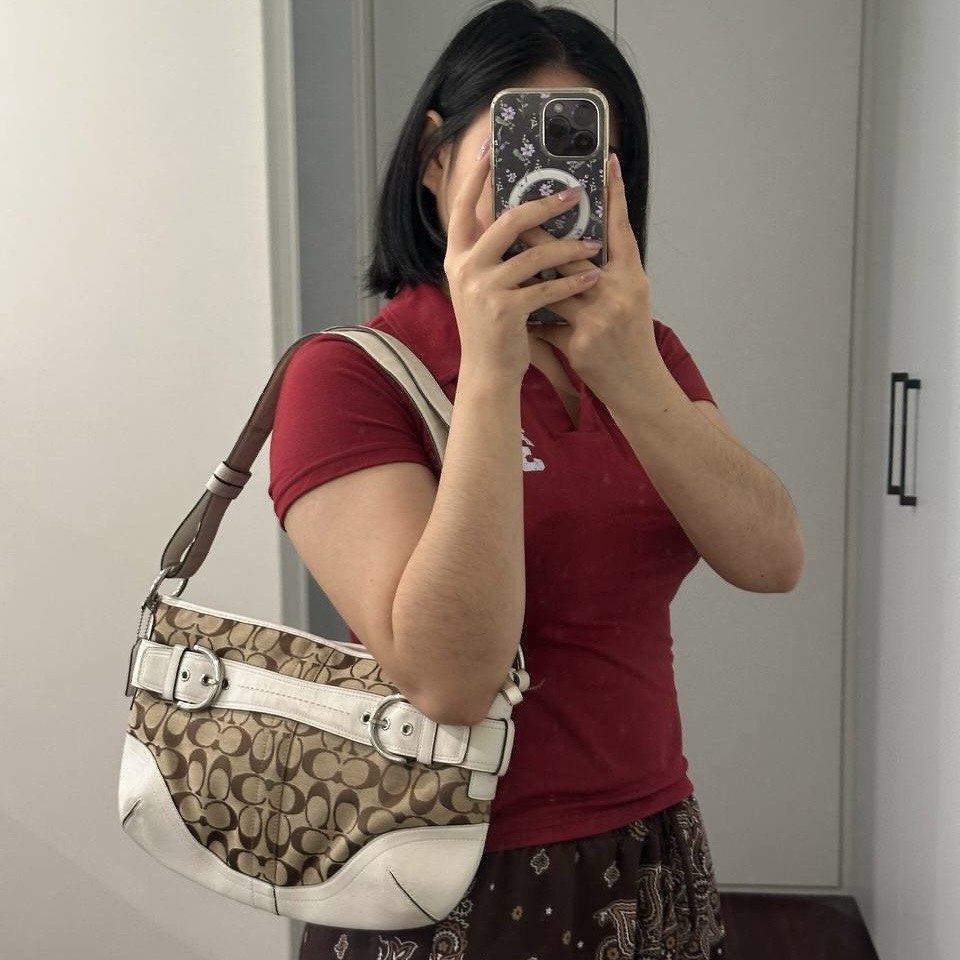 Authentic Vintage Coach Signature Shoulder/Crossbody Bag