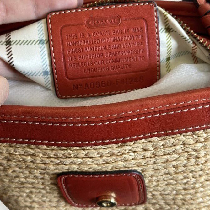 Authentic Vintage Coach Summer Straw Shoulder Bag