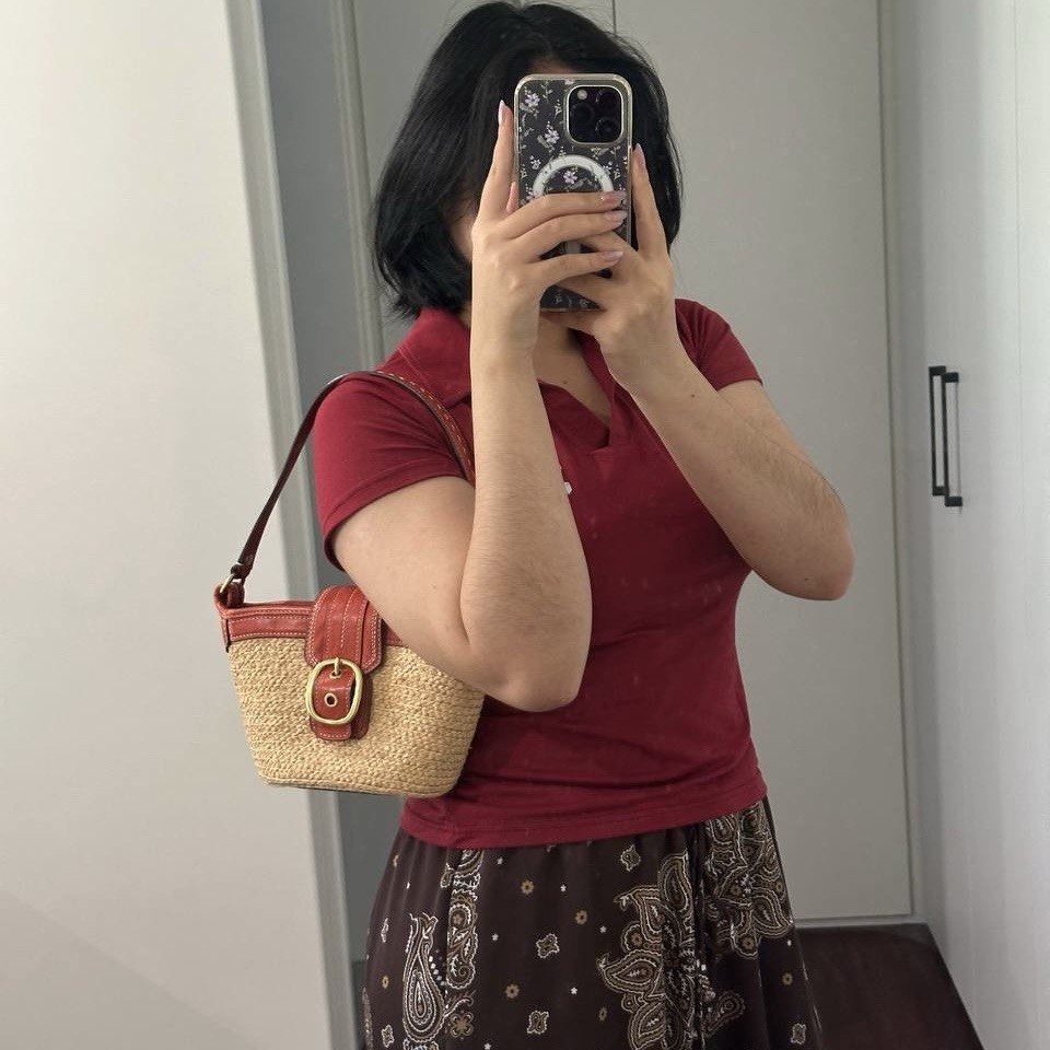 Authentic Vintage Coach Summer Straw Shoulder Bag