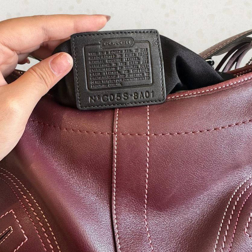 Authentic Vintage Coach Burgundy Leather Hobo Bag