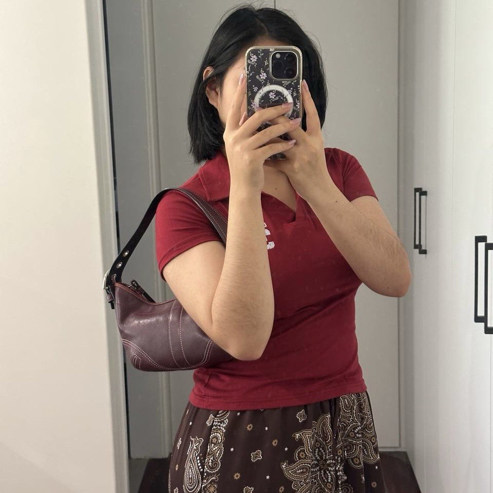 Authentic Vintage Coach Burgundy Leather Hobo Bag