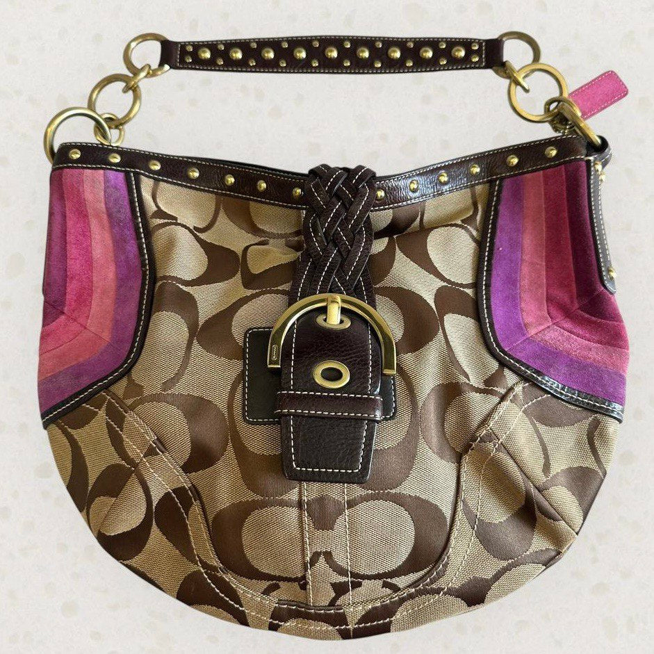 Authentic Vintage Coach Studded Hobo Bag Rare