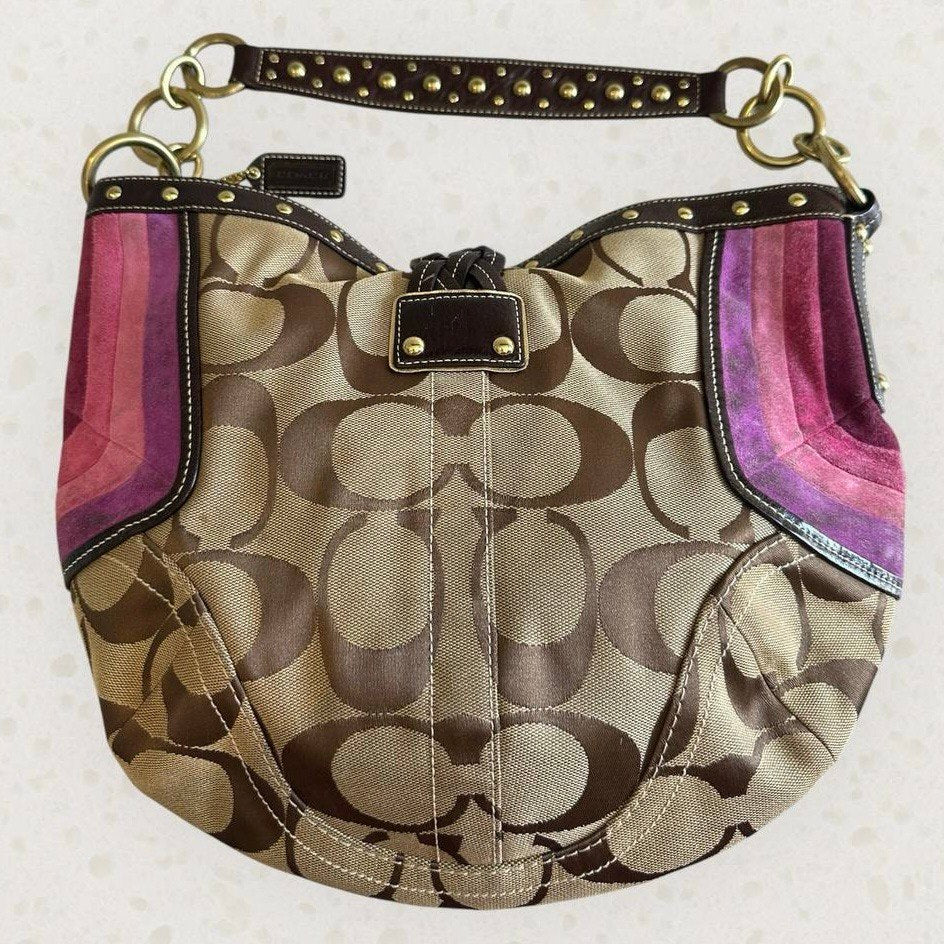 Authentic Vintage Coach Studded Hobo Bag Rare
