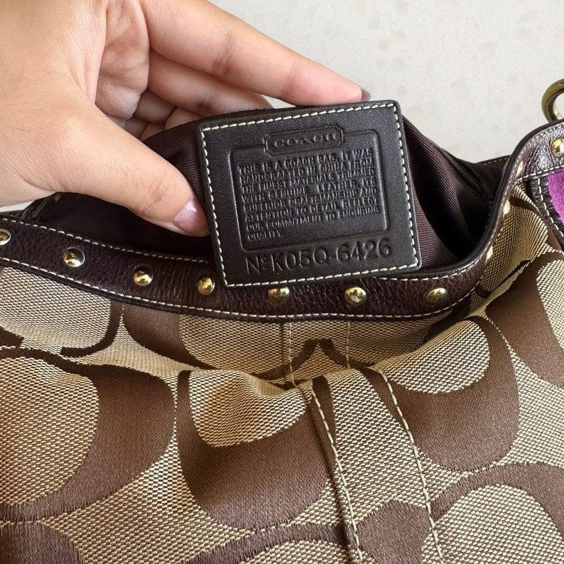 Authentic Vintage Coach Studded Hobo Bag Rare