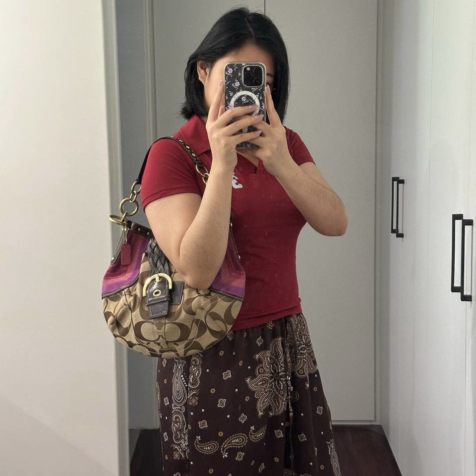 Authentic Vintage Coach Studded Hobo Bag Rare