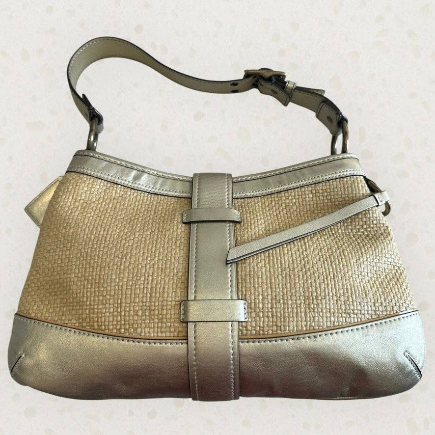 Authentic Vintage Coach Legacy Straw Bag Rare