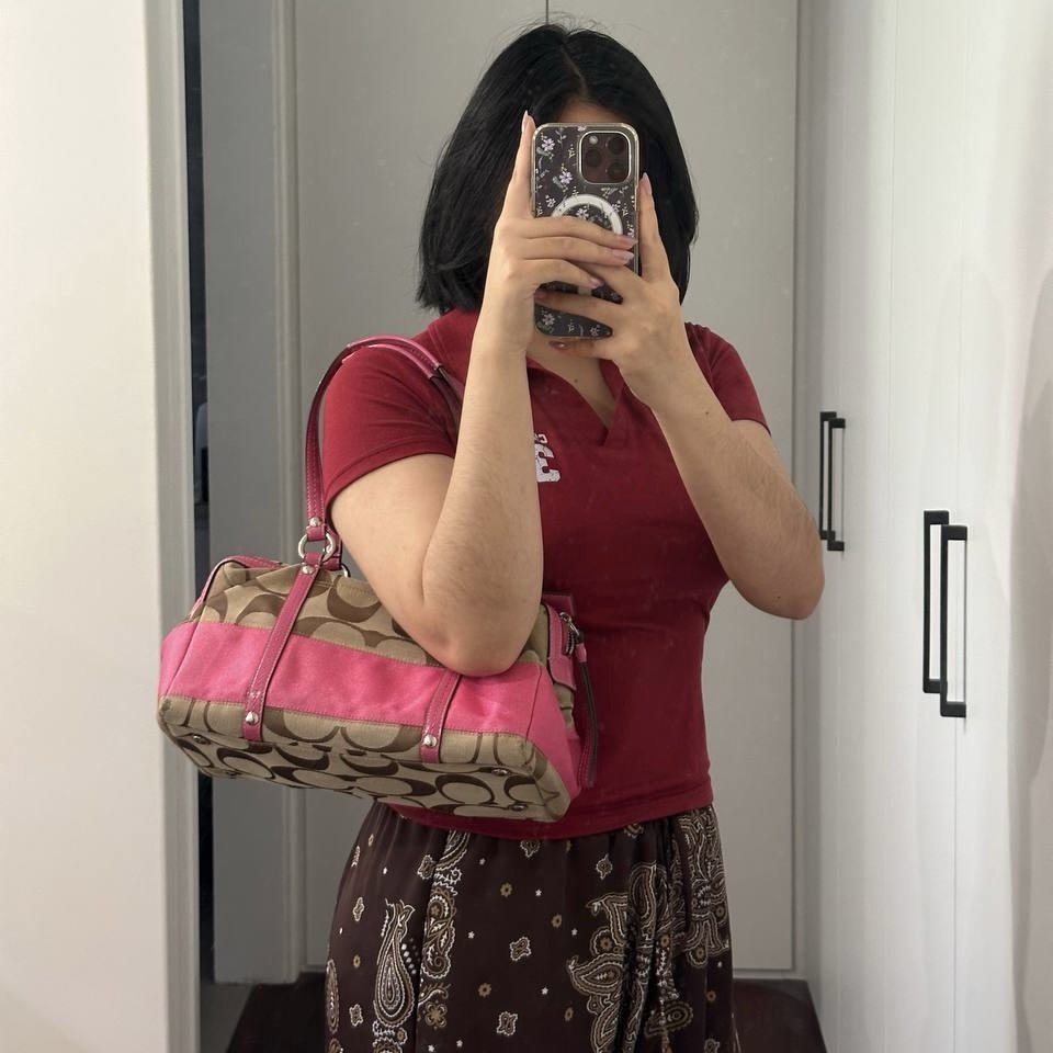 Authentic Vintage Coach Signature Bowling Bag