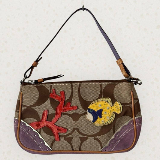 Authentic Vitntage Coach Limited Edition Fish Coral Shoulder Bag