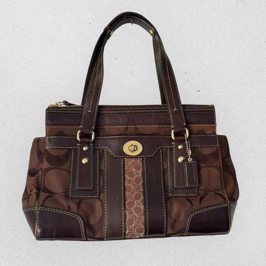 Authentic Vintage Coach Signature Hamptons Stripe Shoulder Bag