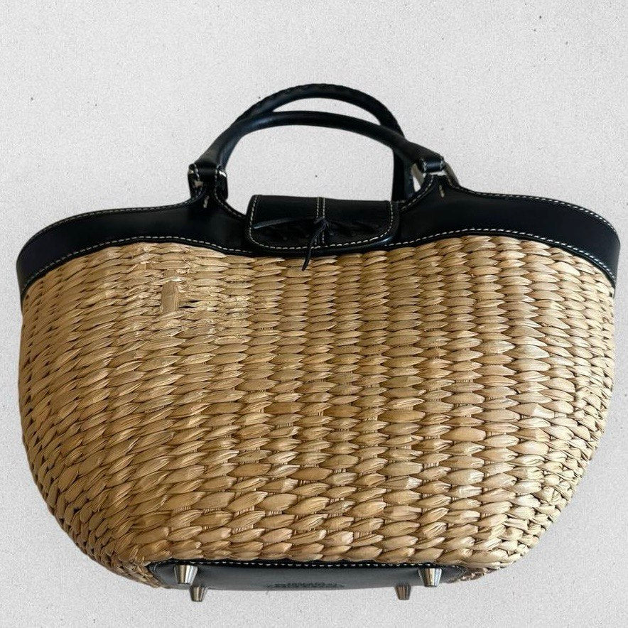 Authentic Vintage Coach Straw Shoulder Bag